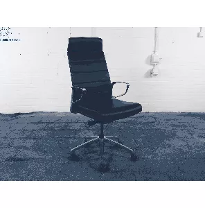 Directiestoel | Echt leder | Gepolijst aluminium armleuningen | BS180