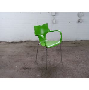 ACTA | Design | Kantinestoel | Tweedehands | Groene kuip | Verchroomd frame | KS269