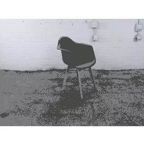 VEBA | Kantinestoel | Jong gebruikt | Kunststof zwarte kuip | Houten onderstel | Stapelbaar | KS153