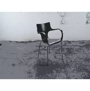 ACTA | Design | Kantinestoel | Tweedehands | Zwarte kuip | Verchroomd frame | KS271