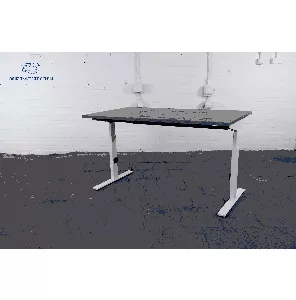 Bureau | Jong gebruikt | Wit T-poot frame | Logan eiken blad