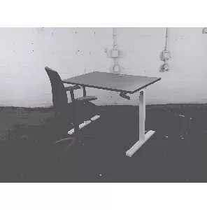 Voortman | Tweedehands | Bureau | Slingerverstelbaar |  Antraciet eiken blad | Wit frame | BT431