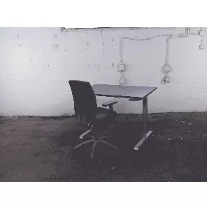 VEPA | Tweedehands | Bureau | Slingerverstelbaar |  Antraciet eiken blad | Grijs frame | BT433