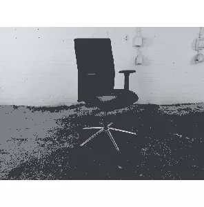 Interstuhl | Bureaustoel | Gebruikt | Blauw gestoffeerd | Gepolijst aluminium onderstel | BS325