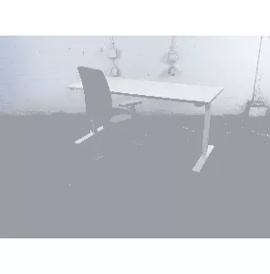 Bureau | Tweedehands | Peren blad | Wit T-poot frame | 180x80 cm | Slinger verstelbaar| BT438