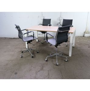 Vergadertafel | Tweedehands | Havanna blad | Wit frame | VT264