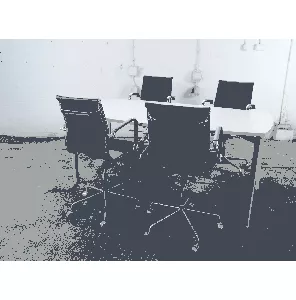 Vergadertafel | Tweedehands | Tonvormig Eiken blad | Zilvergrijs frame | VT265