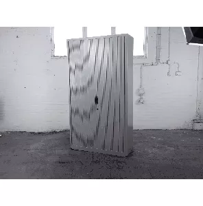 Aspa | Roldeurkast | Tweedehands | Zilvergrijs | 4 legborden | HK297