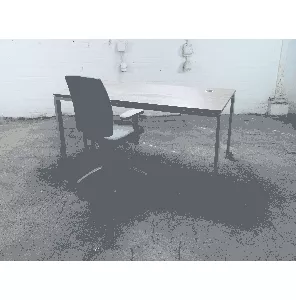 Voortman | Bureau | Tweedehands | Licht noten blad | Aliminium frame | 180x80 cm | BT439