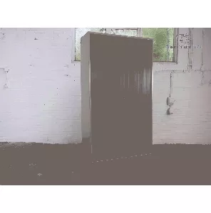  Roldeurkast | Tweedehands | Beige/donkerbruin | 4 legborden | HK237