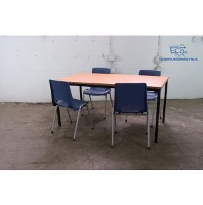 Lande | Kantinetafel | Tweedehands | Kersen blad | Zwart frame | KT273