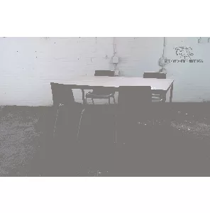 Lande | Kantinetafel | Tweedehands | Kersen blad | Zwart frame | KT273