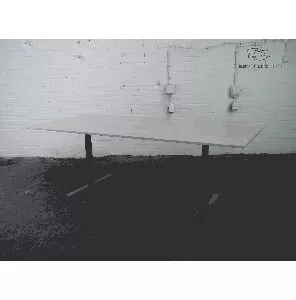 Gispen | Vergadertafel | Tweedehands | Ahorn blad | Zilvergrijs frame |  VT228