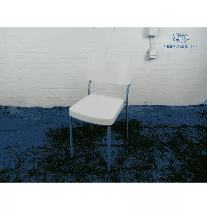 Kantinestoel | Tweedehands | Wit | Zilvergrijs frame | KS236