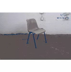 De Valk | Kantinestoel | Tweedehands | Stapelbaar | Oranje/ zwart | KS282