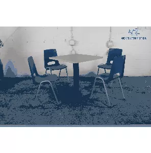 Kantinetafel | Tweedehands | Olijfgroen blad | Zwart frame | KT283