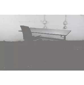 Mibra | Bureau | Tweedehands | Logan eiken blad | Zwart frame | 180x80 cm | BT463