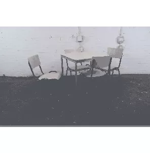 Kantinetafel | Tweedehands | Berken blad | Zilvergrijs frame | KT286