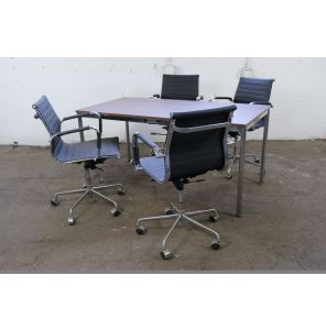 Kantinetafel | Tweedehands | Noten blad | Chromen frame | KT289