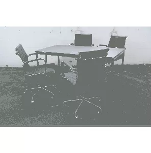 WINI | Design | Kantinetafel | Tweedehands | Donker olijf blad | Zwart frame | KT288