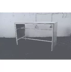 Statafel | Tweedehands | Eiken blad | Wit frame | OT298