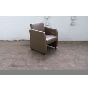  Fauteuil | Tweedehands | Kunstleder | Taupe | Verrijdbaar | OS260