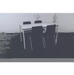 De Valk | Kantinetafel | Jong gebruikt | Logan eiken blad | Wit frame | KT292