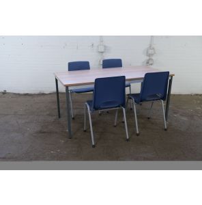 Drentea | Kantinetafel | Tweedehands | Havanna blad | Zilvergrijs frame | KT296