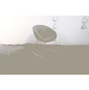 Deberenn Giro | Vergaderstoel | Tweedehands | Chromen sledeframe | Blauw vilt | VS358