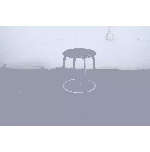 Kruk| Tweedehands | Teracotta gestoffeerd | Zilvergrijs frame | Met voetring | OS263