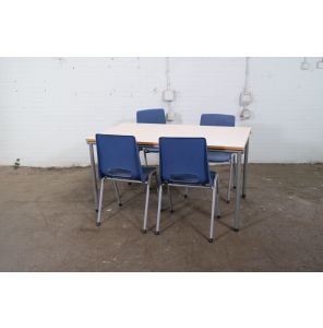 Ahrend | Kantinetafel | Tweedehands | Ahorn blad | Zilvergrijs frame | KT298