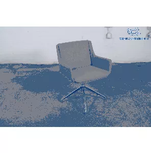 Design |Fauteuil | Tweedehands | Rood gestoffeerd | Gepolijst aluminium draaipoot | OS275