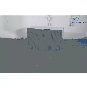 Aspa | Roldeurkast | Tweedehands | Zilvergrijs | Grijs topblad | 1 legbord | LK255