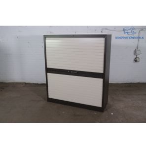 Bulo | Roldeurkast | Tweedehands | Grijs/ bruin | 2 legborden | MK296