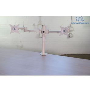 Dubbele monitorsteun | Tweedehands | Wit | KI257