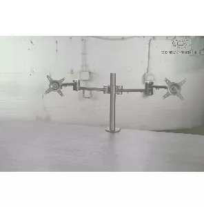 Dubbele Monitorsteun | Tweedehands | Zilvergrijs | Hoogte verstelbaar | KI264