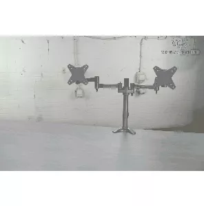 Dubbele Monitorsteun | Tweedehands | Zilvergrijs | Hoogte verstelbaar | KI265