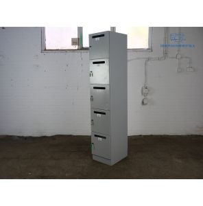 Postlocker | Tweedehands | Grijs | 5 vakken | Met sleutels | OK243