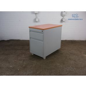 Ladeblok | Tweedehands | Grijs | Kersen topblad | 2 lades | LB245