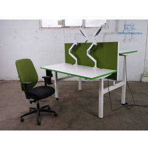 Duo werkplek | Bureau | Showroom model | Wit / groen | KI237