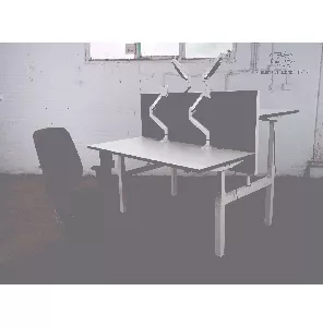 Duo werkplek | Bureau | Showroom model | Wit / groen | KI237