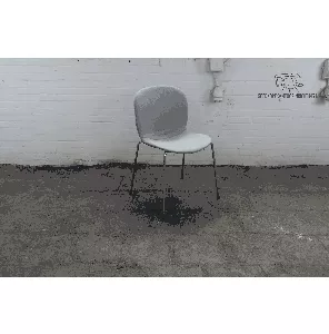 HAG | Kantinestoel | Gebruikt | Turquoise gestoffeerd | Stapelbaar | Chroom frame | KS278