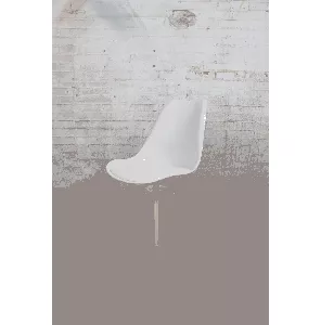 Kantinestoel | Gebruikt | Witte kuip | Houten onderstel | KS202