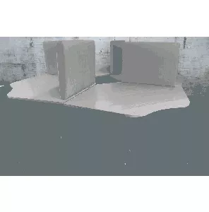 4-delige werkplek | Tweedehands | Beuken blad | Grijs frame | OT211