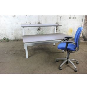 Duo werkplek | Restpartij | Logan hout | Wit frame | BT255