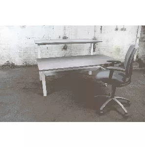 Duo werkplek | Restpartij | Logan hout | Wit frame | BT255