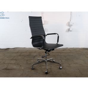 Design | Vergaderstoel / bureaustoel | Tweedehands | Hoge rugleuning | Zwart | Kunstleder | BS172