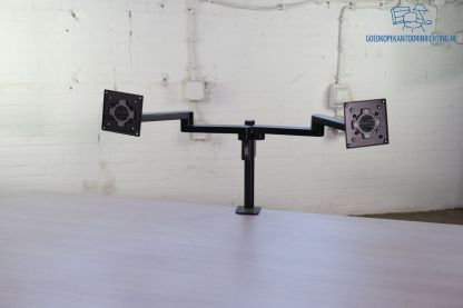 Dubbele Monitorsteun | Tweedehands | Zwart | Hoogte verstelbaar | KI263